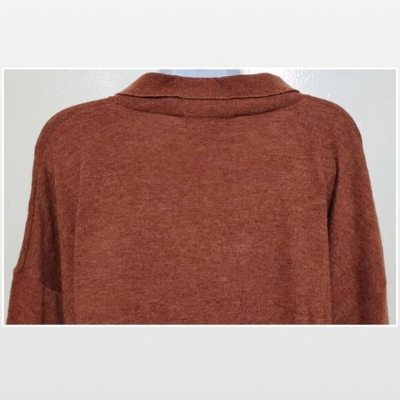 New Chestnut Brown Knit Wool Blend Sweater - Picture 9 of 16